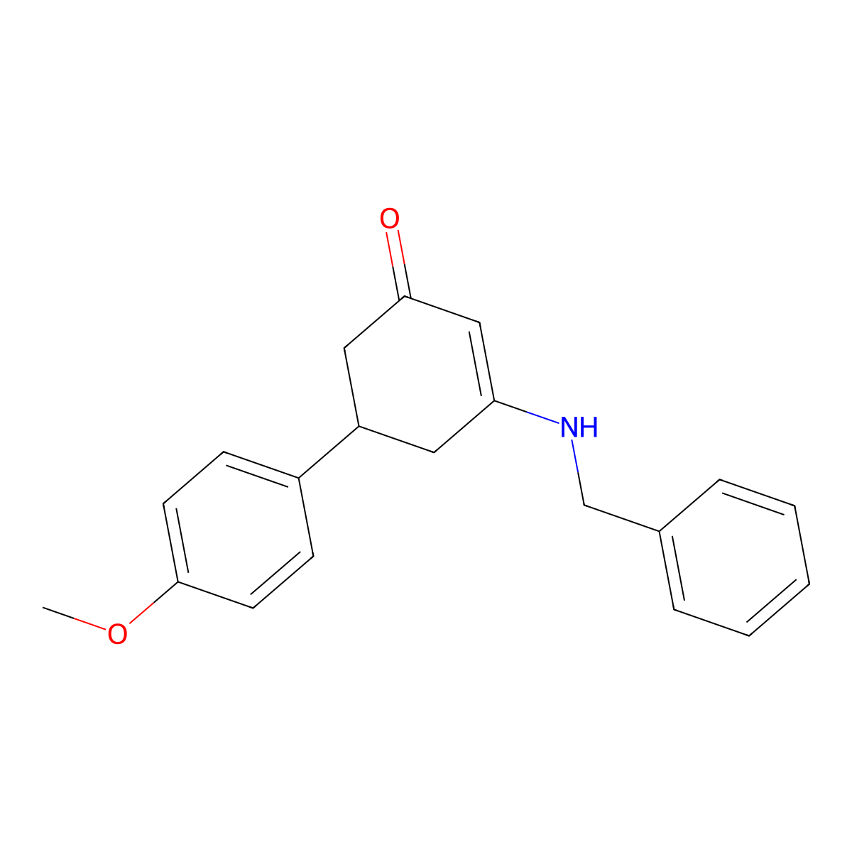 3-(Benzylamino)-5-(4-methoxyphenyl)cyclohex-2-en-1-one molecular structure, CAS 375842-42-5