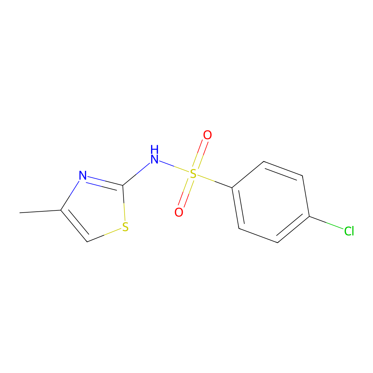4-chloro-N-(4-methyl-1,3-thiazol-2-yl)benzenesulfonamide molecular structure, CAS 375844-09-0