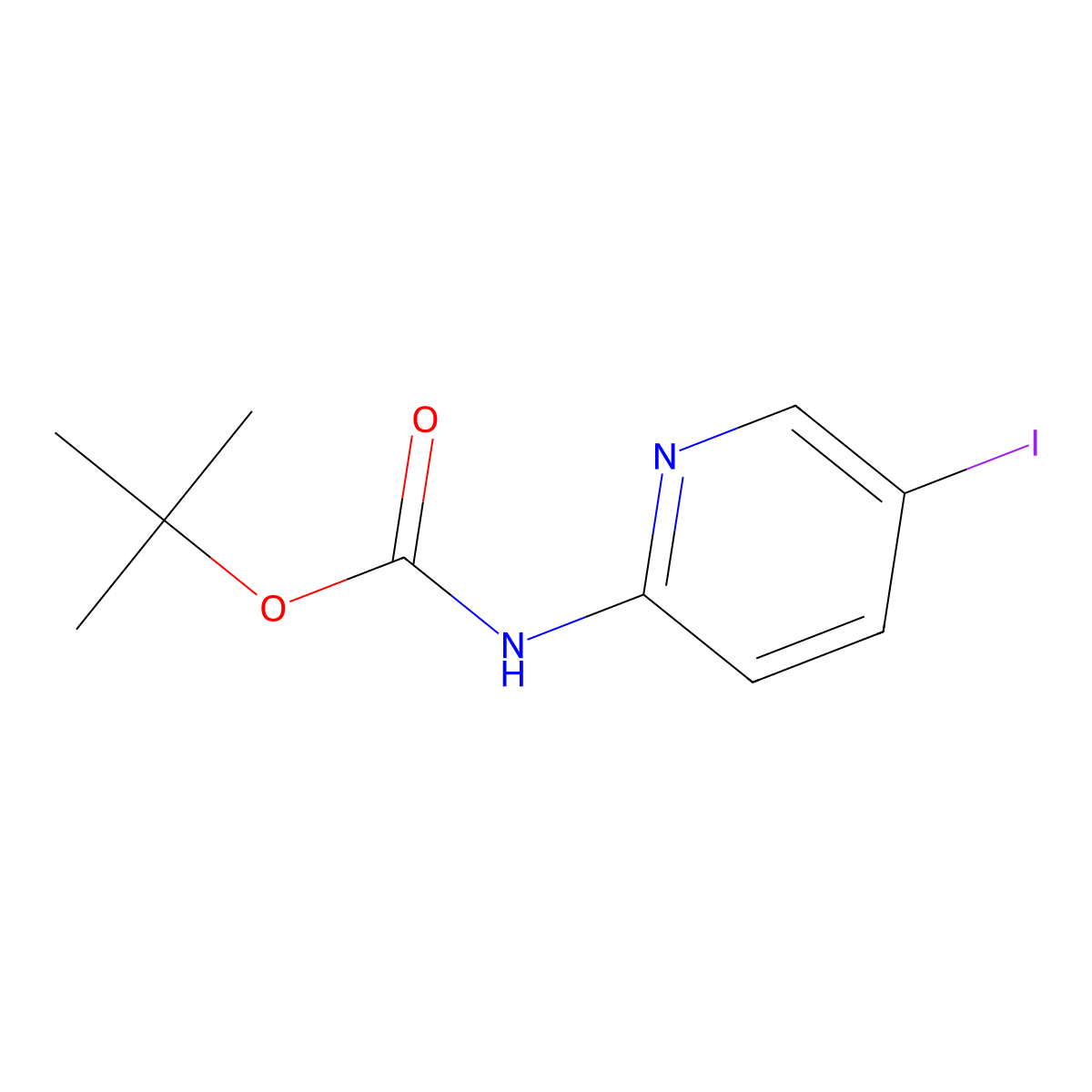 tert-Butyl (5-iodopyridin-2-yl)carbamate molecular structure, CAS 375853-79-5
