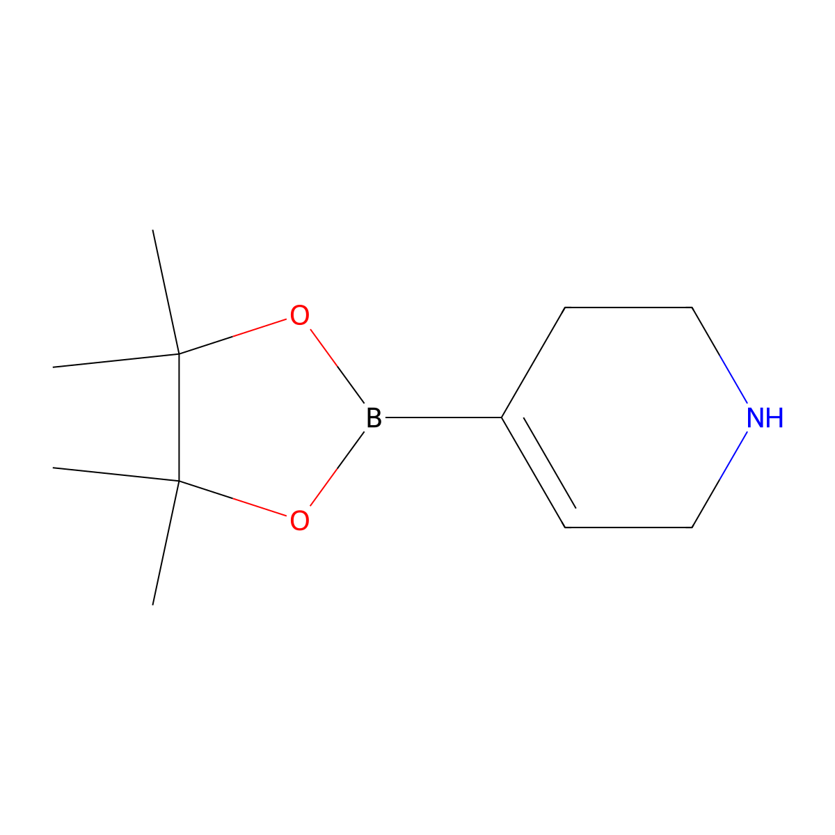 1,2,3,6-Tetrahydro-4-(4,4,5,5-tetramethyl-1,3,2-dioxaborolan-2-yl)pyridine molecular structure, CAS 375853-82-0