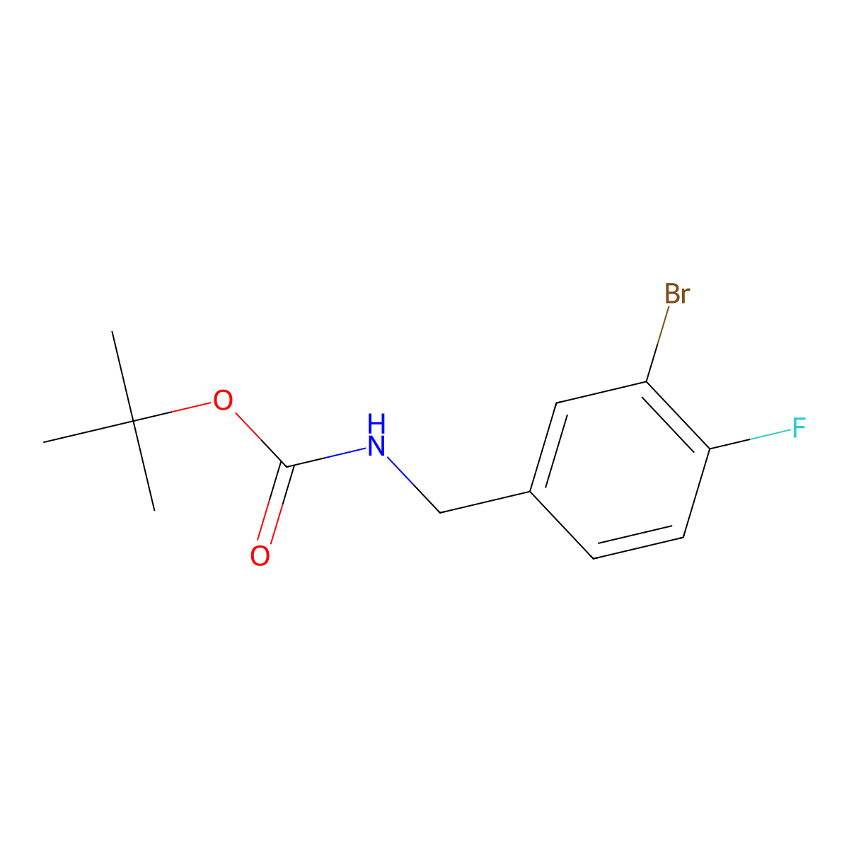 [(3-Bromo-4-fluorophenyl)methyl]-carbamic acid tert-butyl ester molecular structure, CAS 375853-85-3
