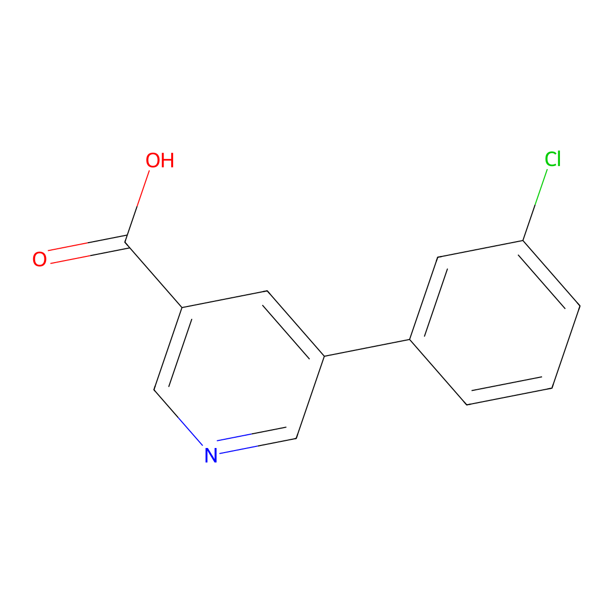 5-(3-Chlorophenyl)nicotinic acid molecular structure, CAS 375853-95-5