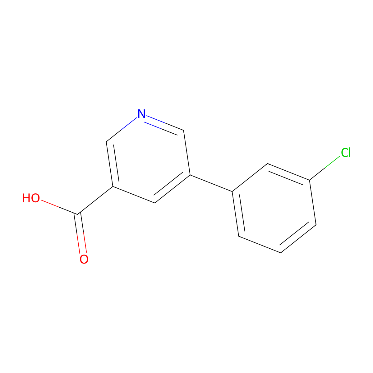 5-(3-Chlorophenyl)nicotinic acid molecular structure, CAS 375853-95-5