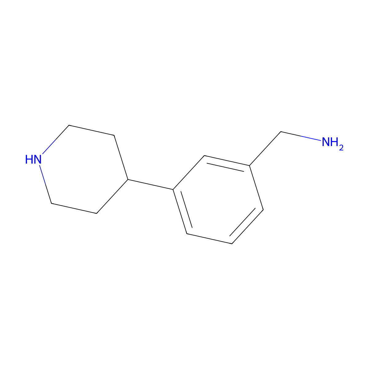 (3-(Piperidin-4-yl)phenyl)methanamine molecular structure, CAS 375854-54-9