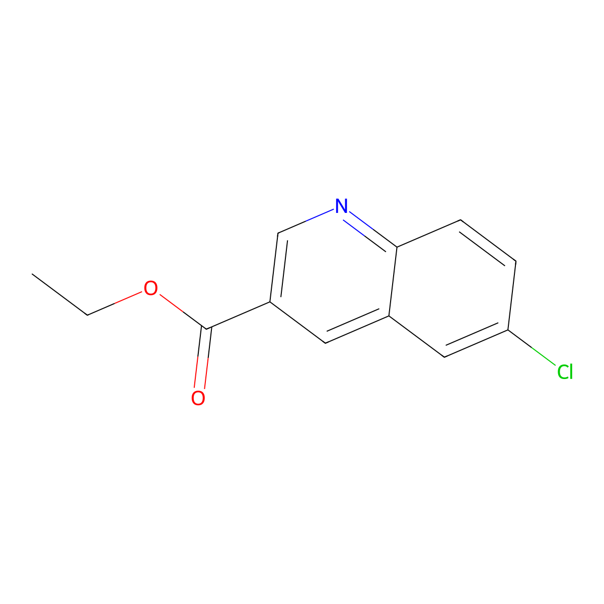 Ethyl 6-chloroquinoline-3-carboxylate molecular structure, CAS 375854-57-2