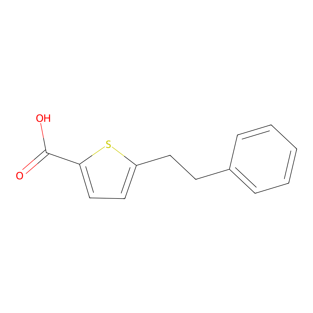 5-(2-Phenylethyl)thiophene-2-carboxylic acid molecular structure, CAS 375854-61-8
