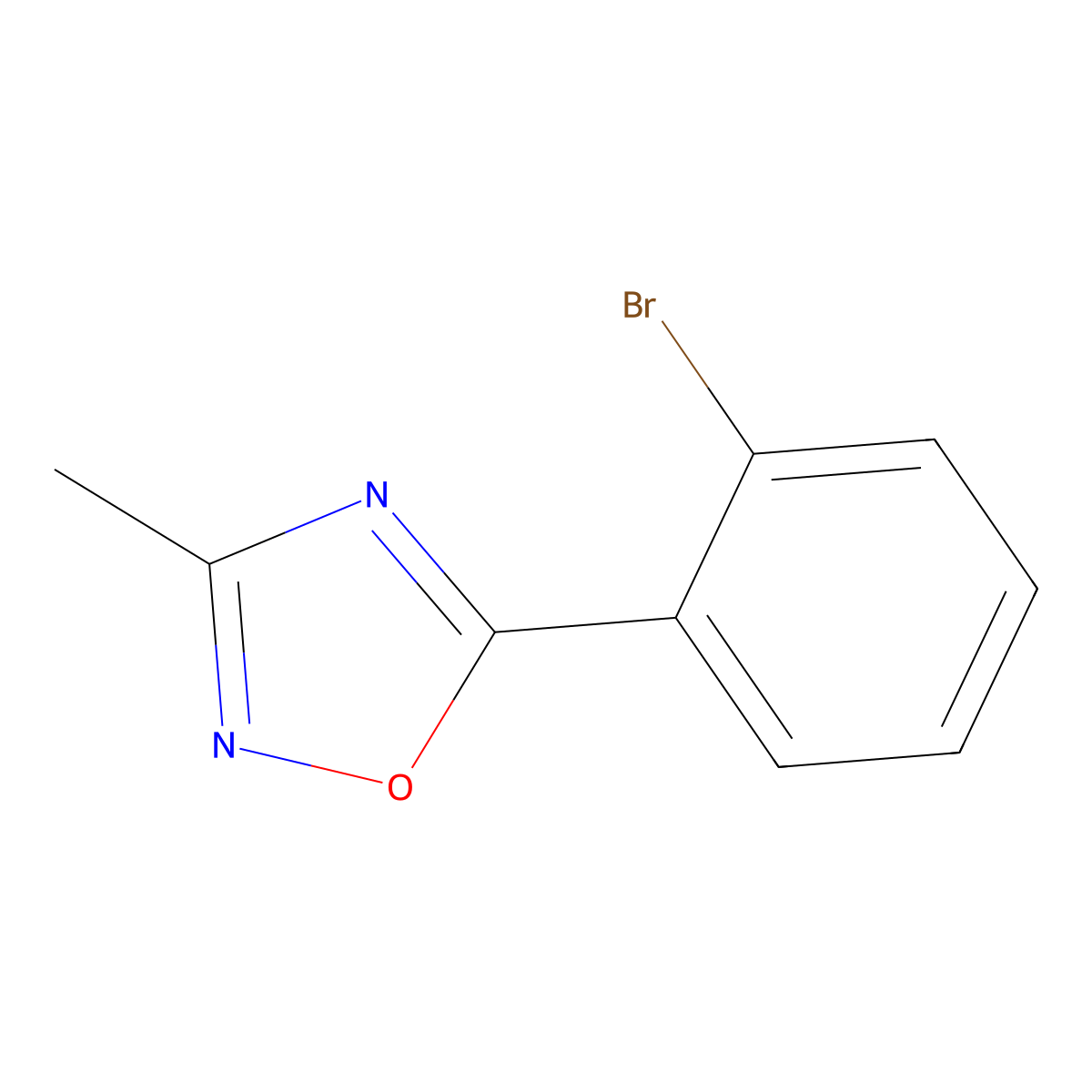 5-(2-Bromophenyl)-3-methyl-1,2,4-oxadiazole molecular structure, CAS 375857-64-0