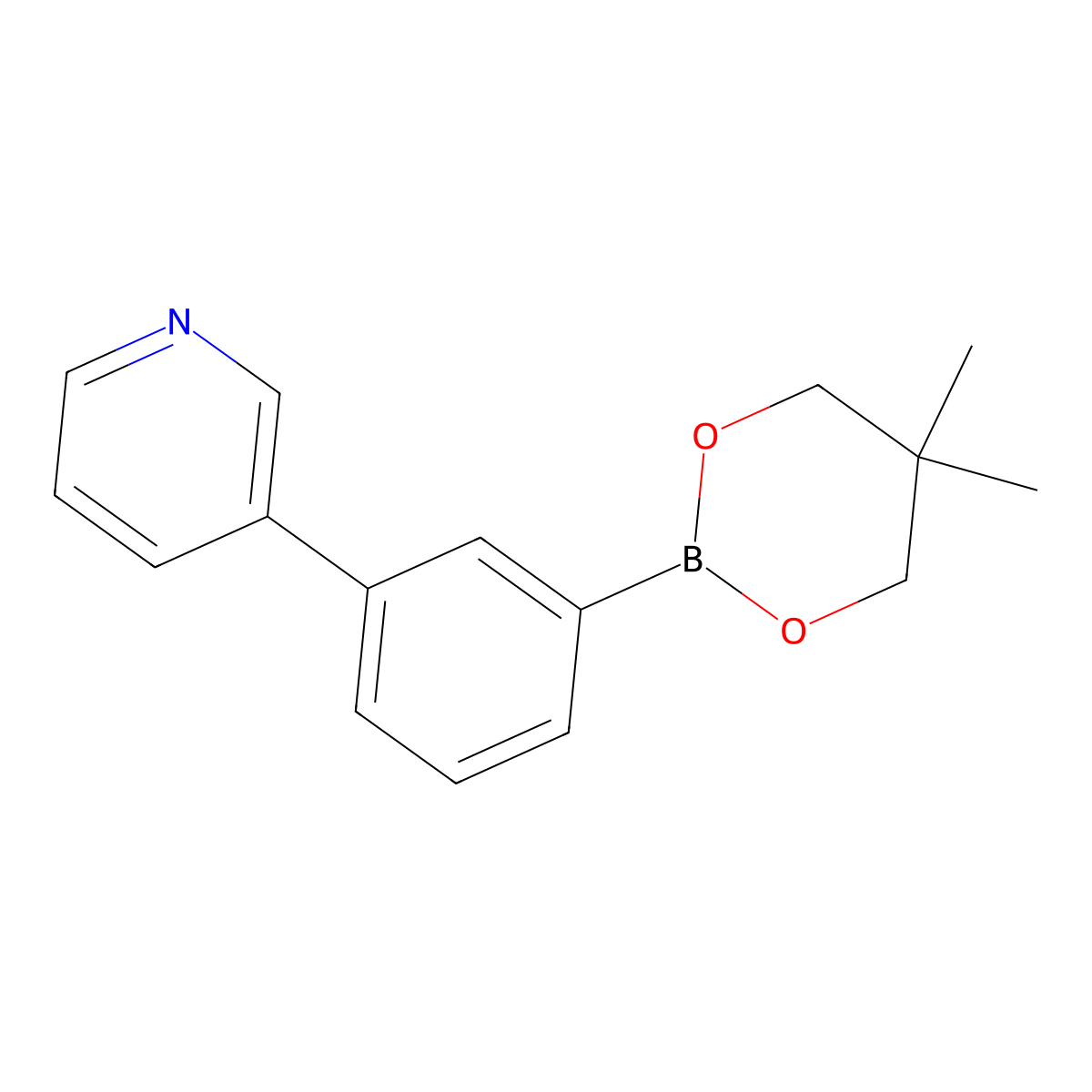3-(3-(5,5-Dimethyl-1,3,2-dioxaborinan-2-yl)phenyl)pyridine molecular structure, CAS 375858-04-1