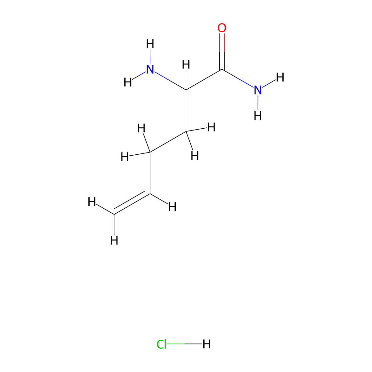 2-Amino-5-hexenamide HCl molecular structure, CAS 375859-31-7