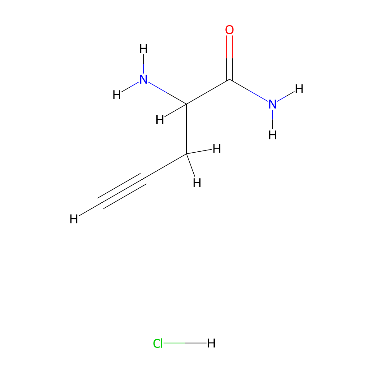 2-Aminopent-4-ynamide hydrochloride molecular structure, CAS 375859-33-9
