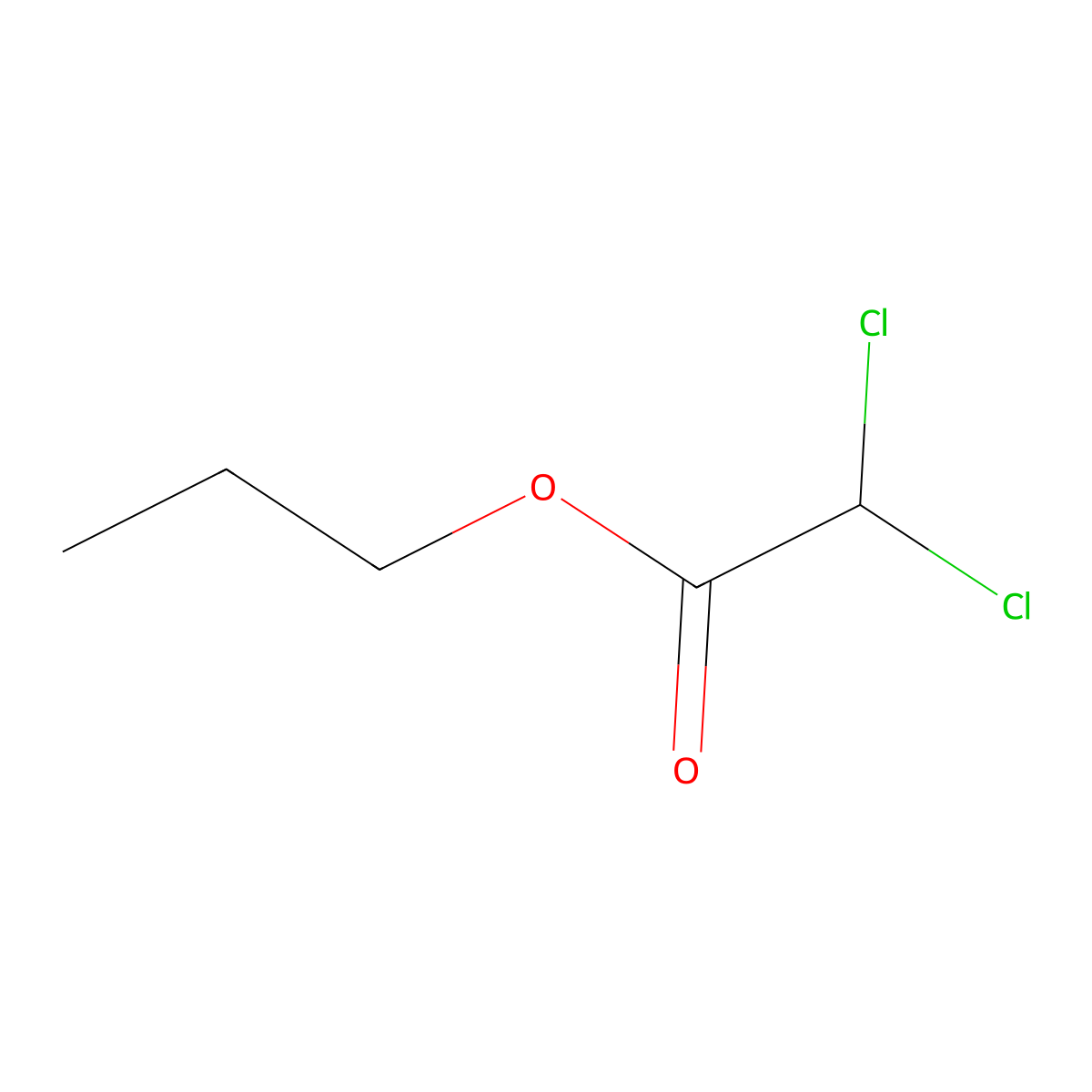 Propyl dichloroacetate molecular structure, CAS 37587-81-8
