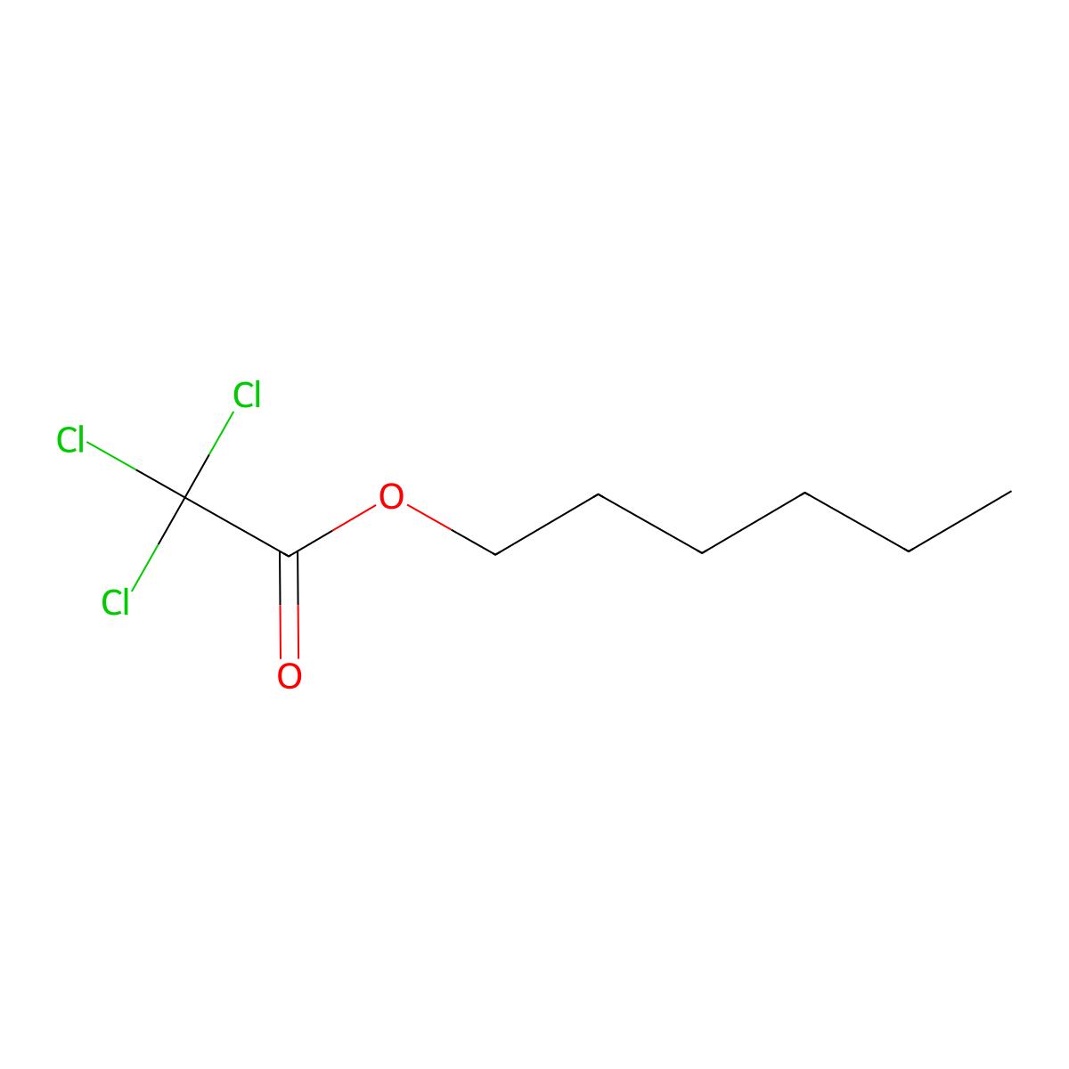 Hexyl trichloroacetate molecular structure, CAS 37587-86-3
