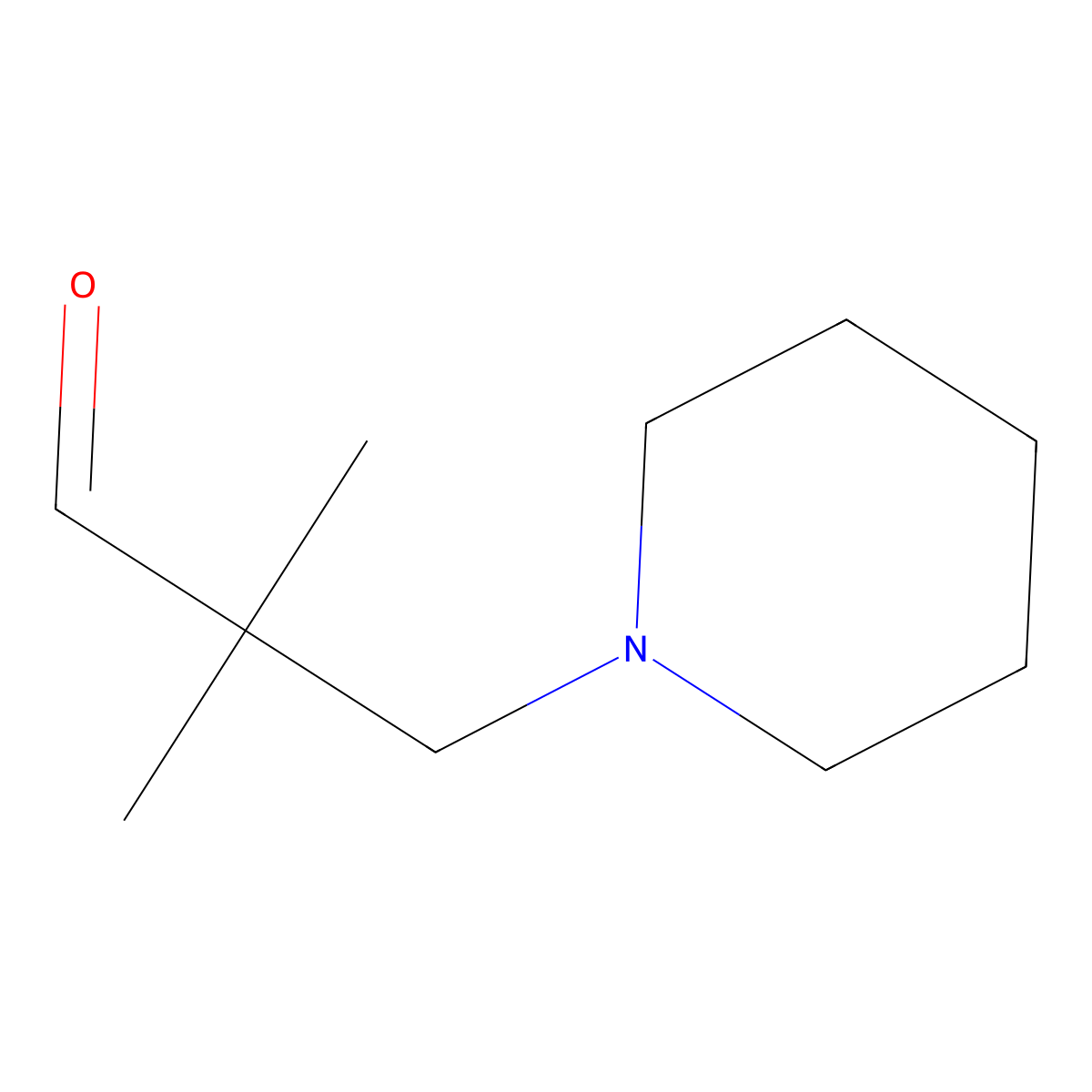 2,2-Dimethyl-3-(piperidin-1-yl)propanal molecular structure, CAS 37591-27-8