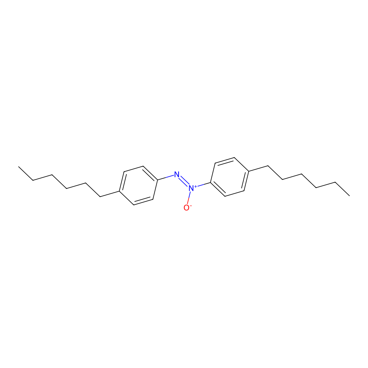 4,4'-Dihexylazoxybenzene molecular structure, CAS 37592-88-4