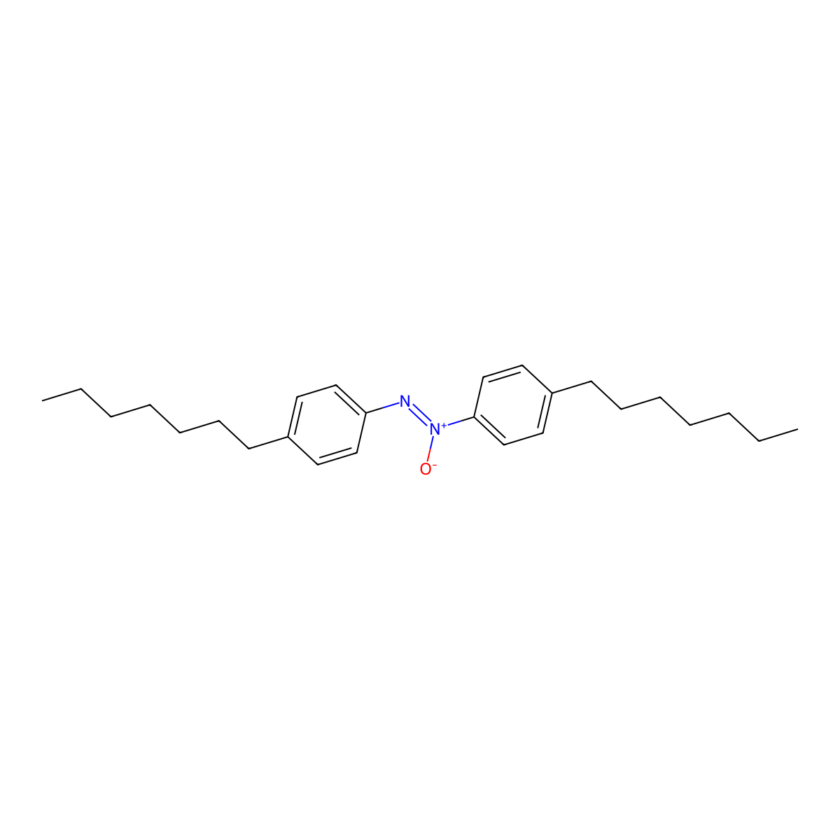 4,4'-Diheptylazoxybenzene molecular structure, CAS 37592-89-5