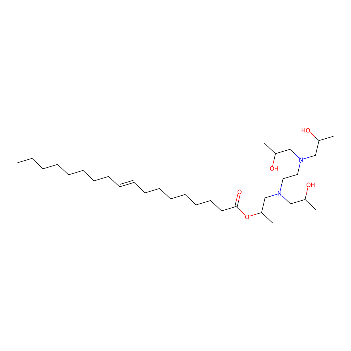 1-[2-[Bis(2-hydroxypropyl)amino]ethyl-(2-hydroxypropyl)amino]propan-2-yl octadec-9-enoate molecular structure, CAS 37599-16-9