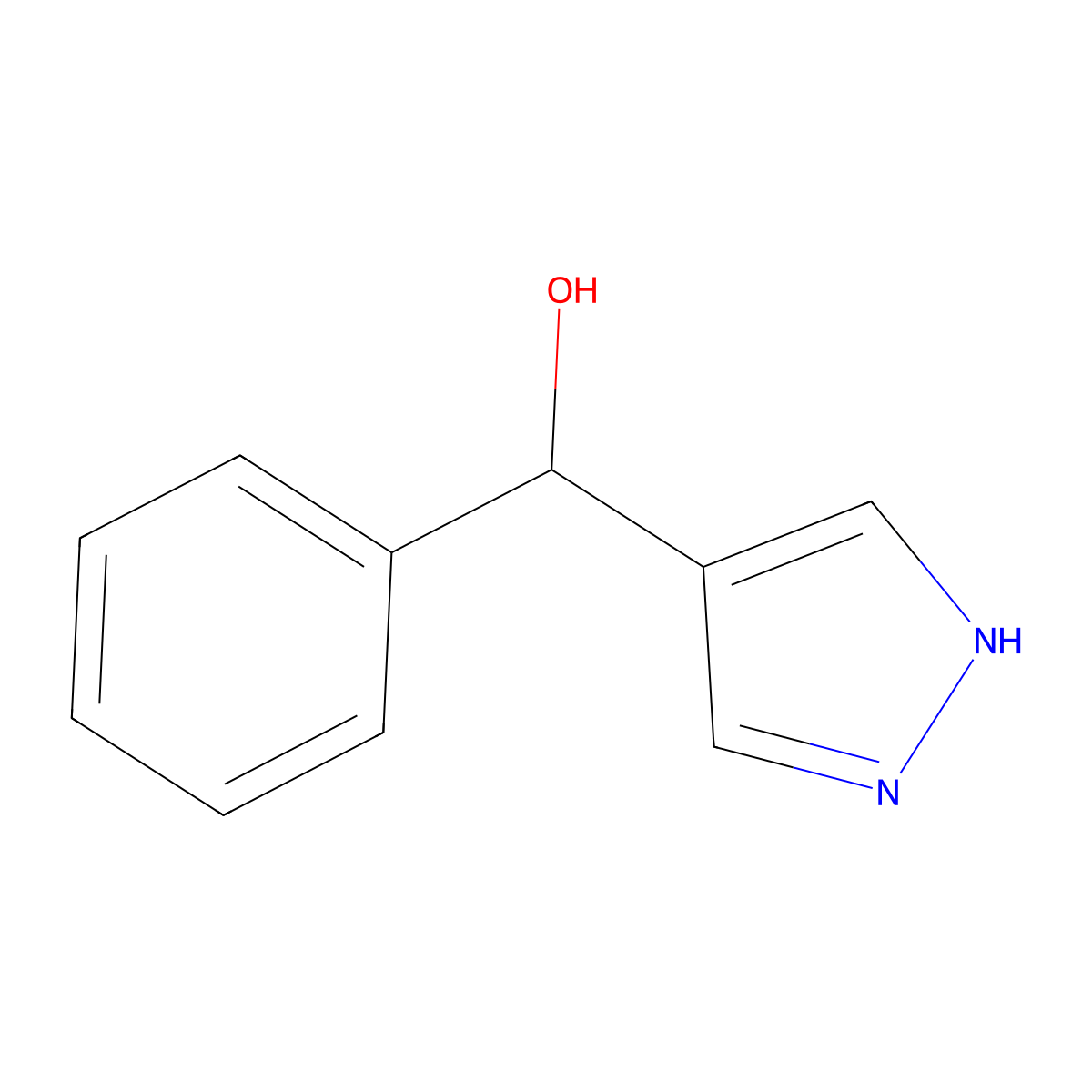 phenyl(1H-pyrazol-4-yl)methanol molecular structure, CAS 37599-31-8