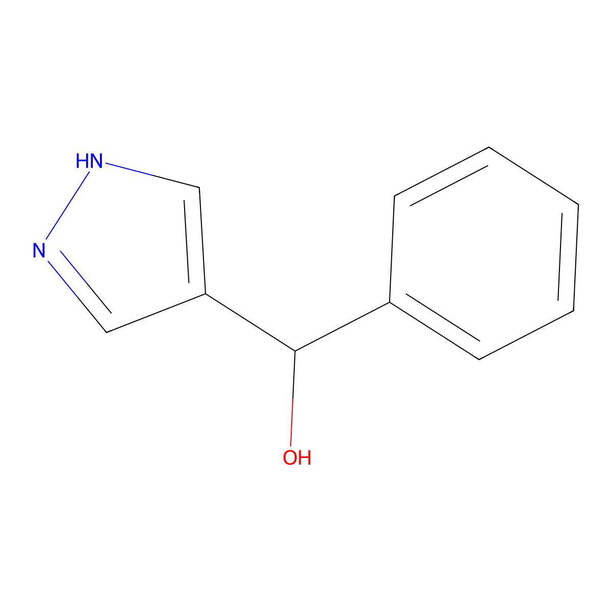 phenyl(1H-pyrazol-4-yl)methanol molecular structure, CAS 37599-31-8