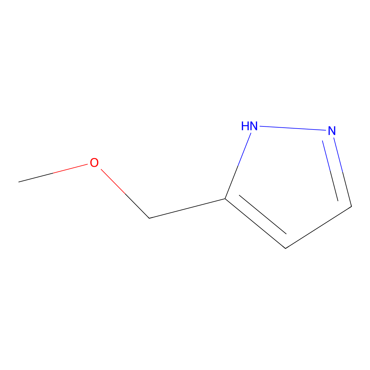 3-(methoxymethyl)-1H-pyrazole molecular structure, CAS 37599-33-0
