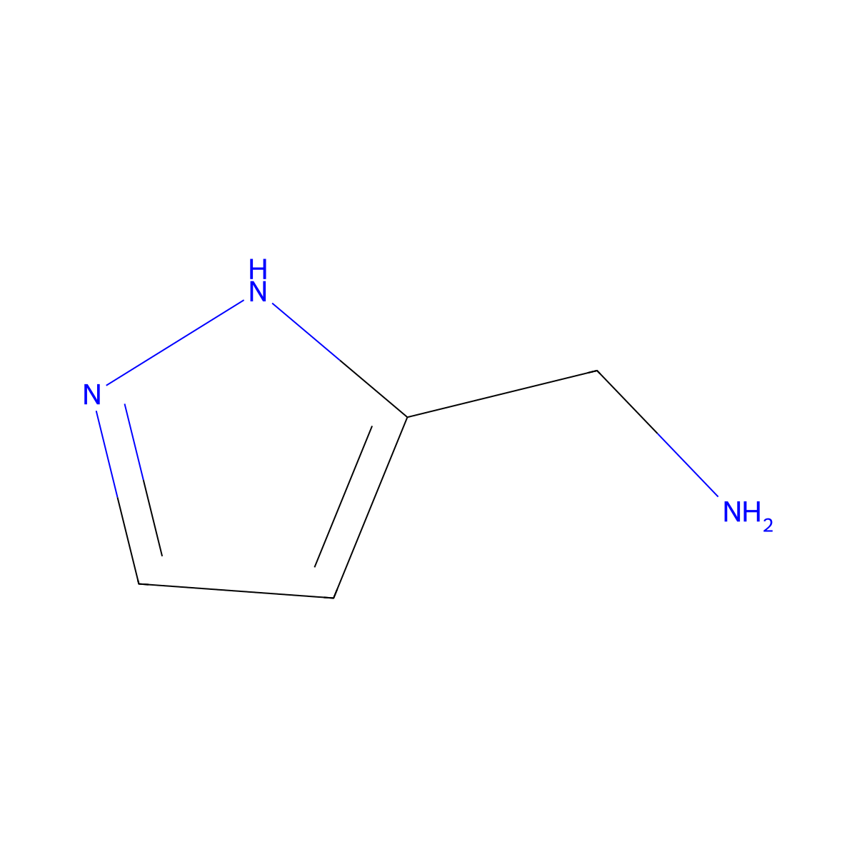 1-(1H-Pyrazol-5-yl)methanamine molecular structure, CAS 37599-58-9