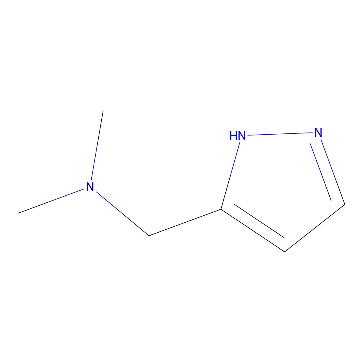 N,N-Dimethyl(1H-pyrazol-3-yl)methanamine molecular structure, CAS 37599-60-3