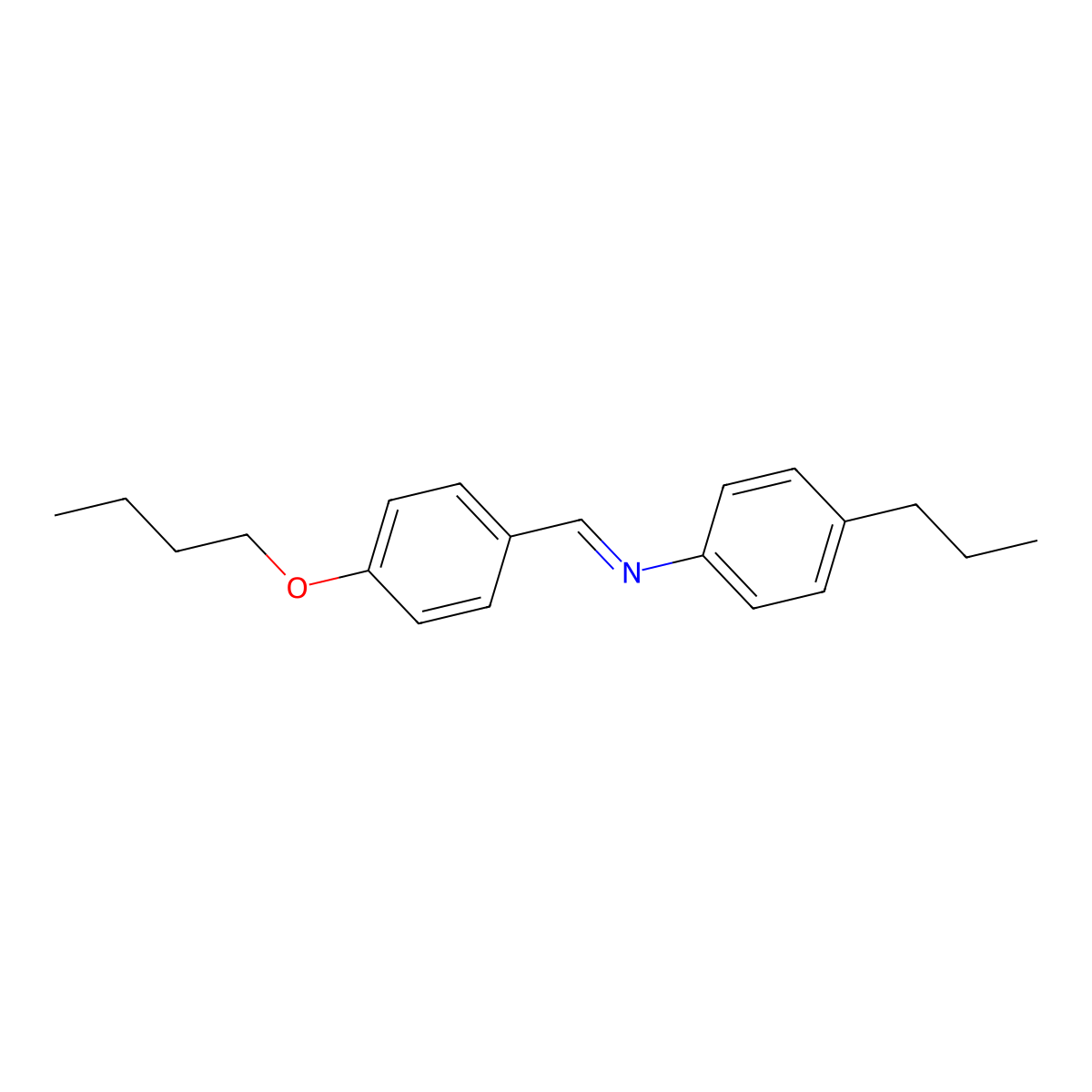 Benzenamine, N-[(4-butoxyphenyl)methylene]-4-propyl- molecular structure, CAS 37599-83-0