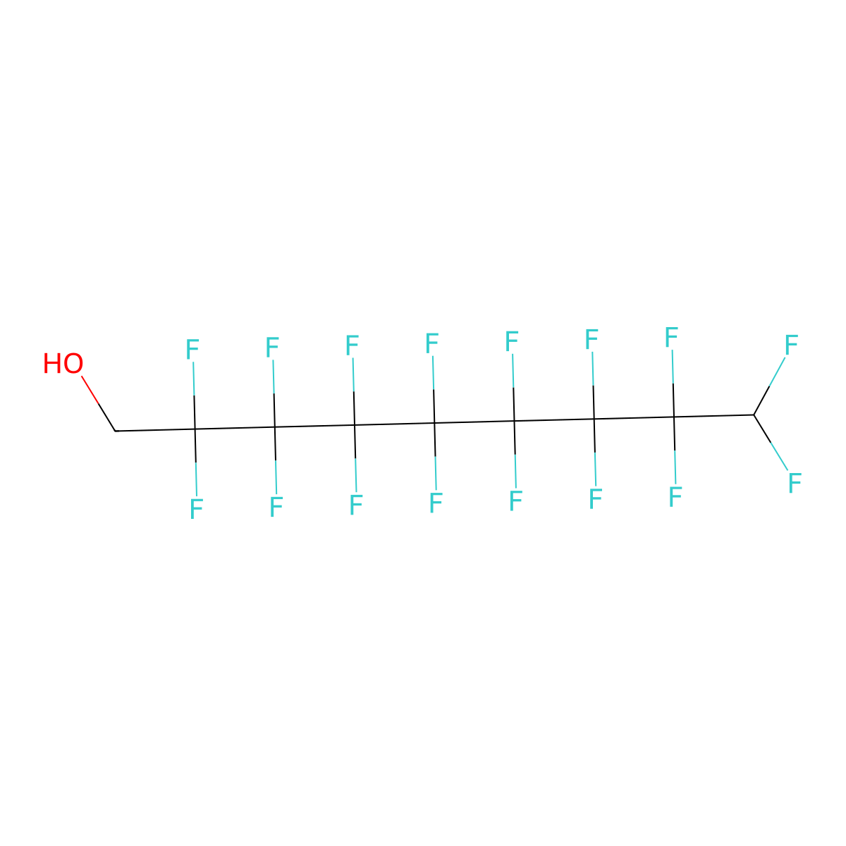 1-Nonanol, 2,2,3,3,4,4,5,5,6,6,7,7,8,8,9,9-hexadecafluoro- molecular structure, CAS 376-18-1