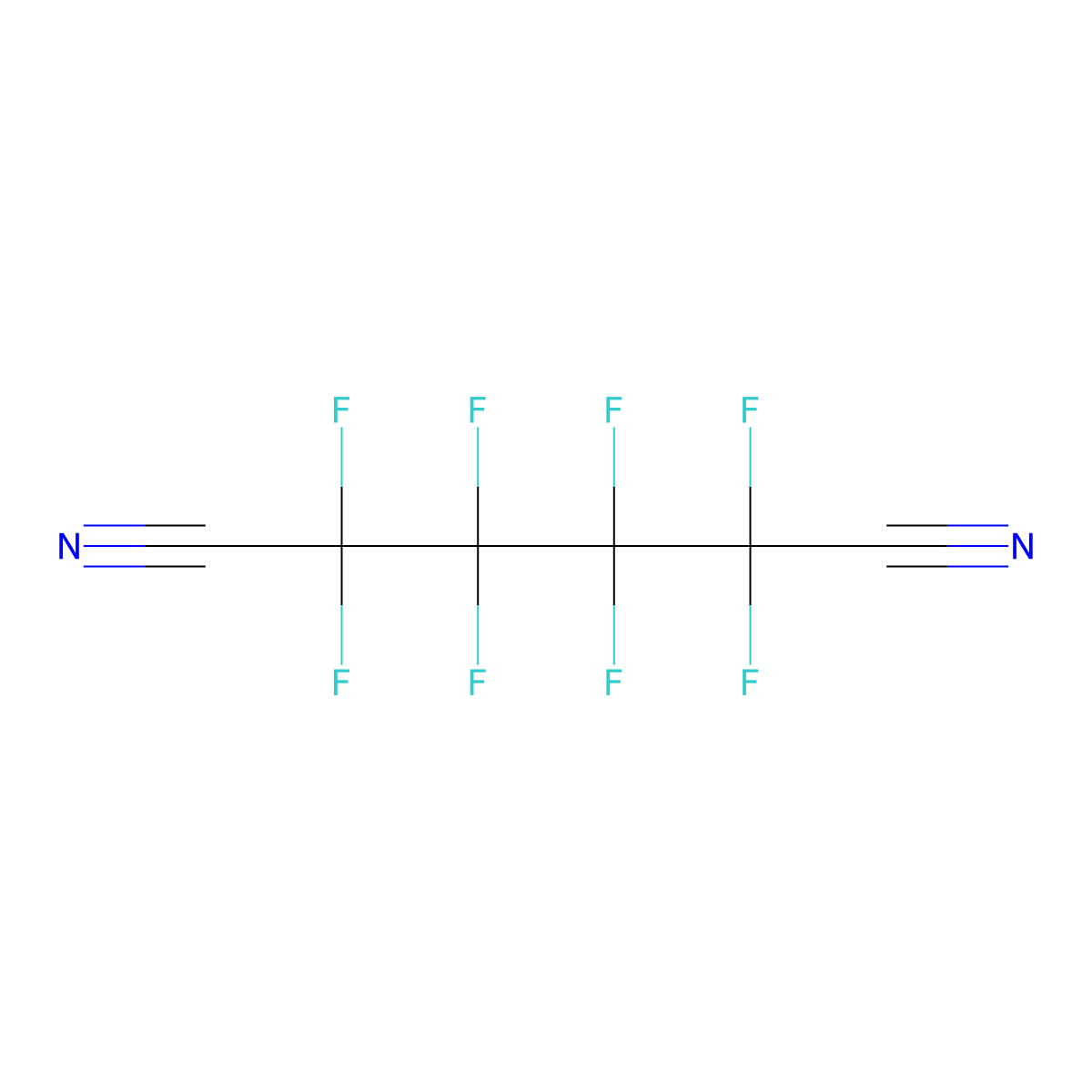 Octafluoroadipodinitrile molecular structure, CAS 376-53-4
