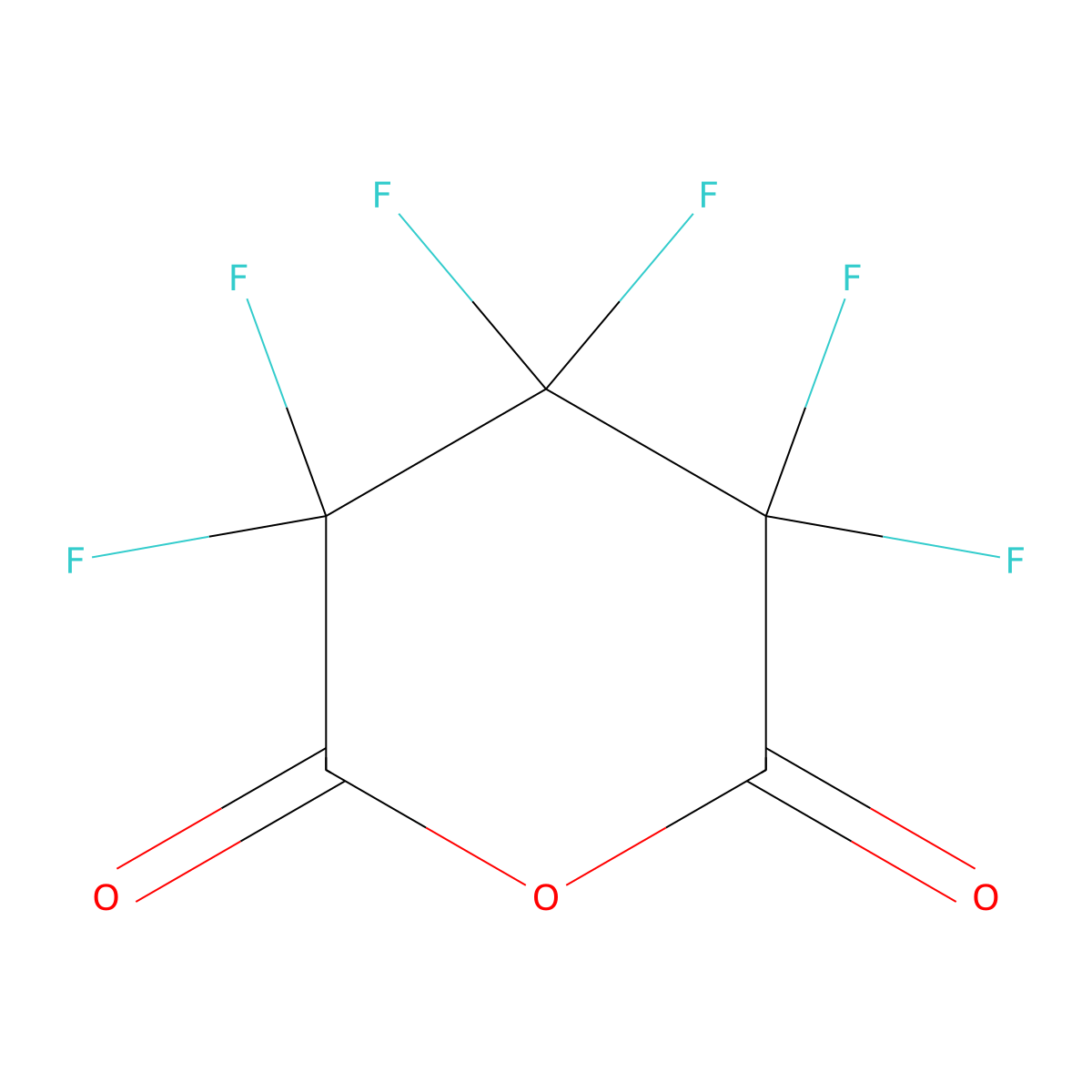 3,3,4,4,5,5-hexafluorodihydro-2H-pyran-2,6(3H)-dione molecular structure, CAS 376-68-1