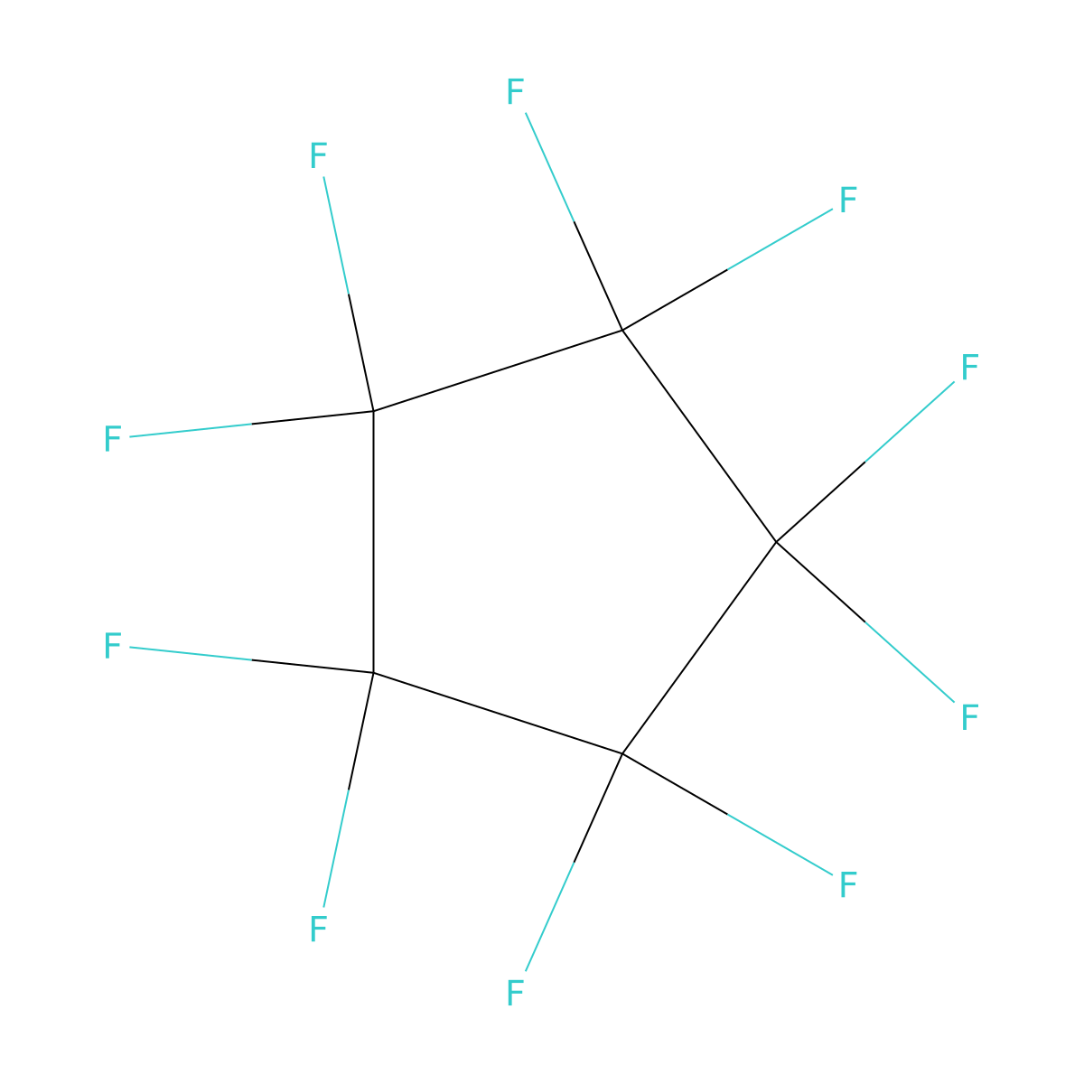 Decafluorocyclopentane molecular structure, CAS 376-77-2