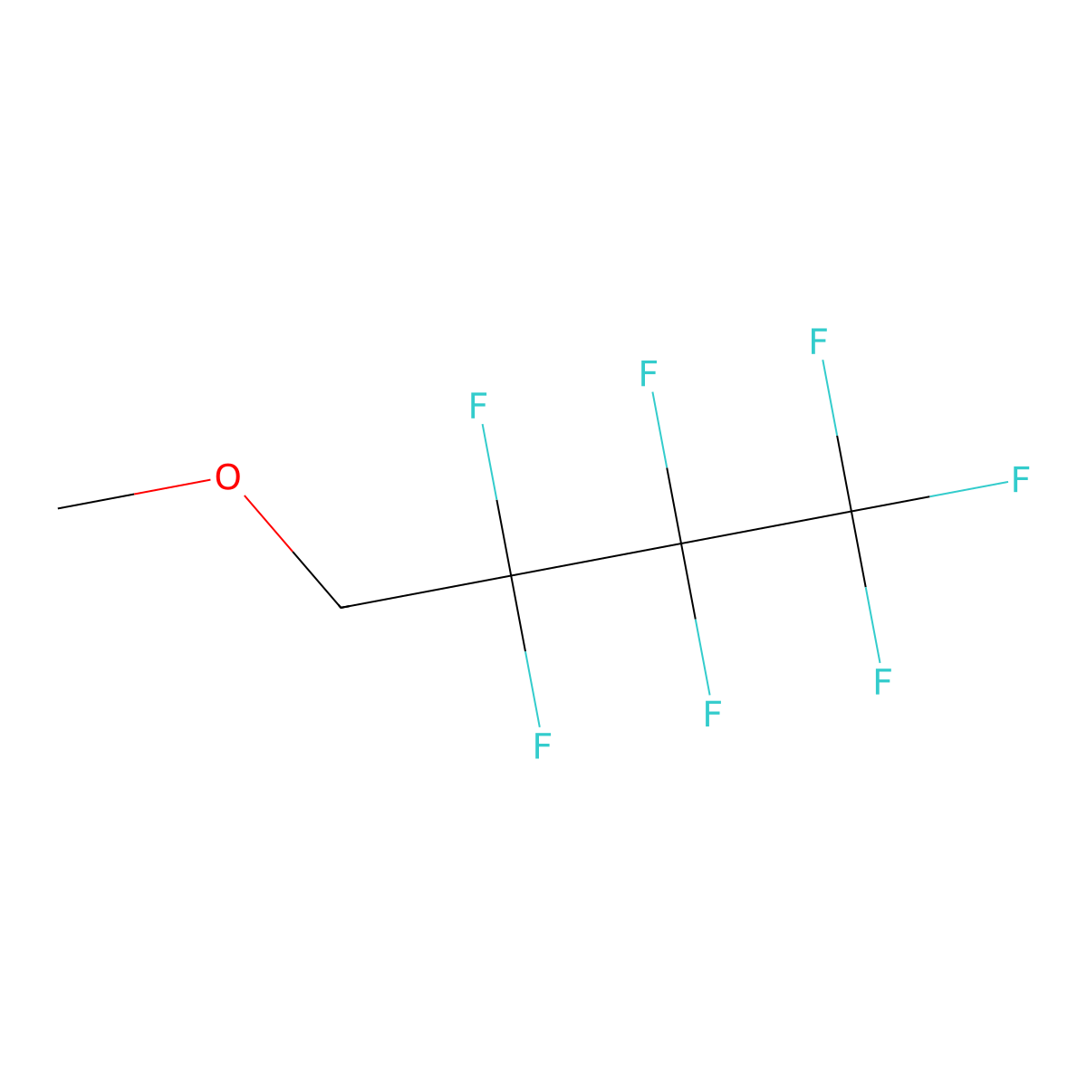 Methyl 2H,2H-perfluorobutyl ether molecular structure, CAS 376-98-7