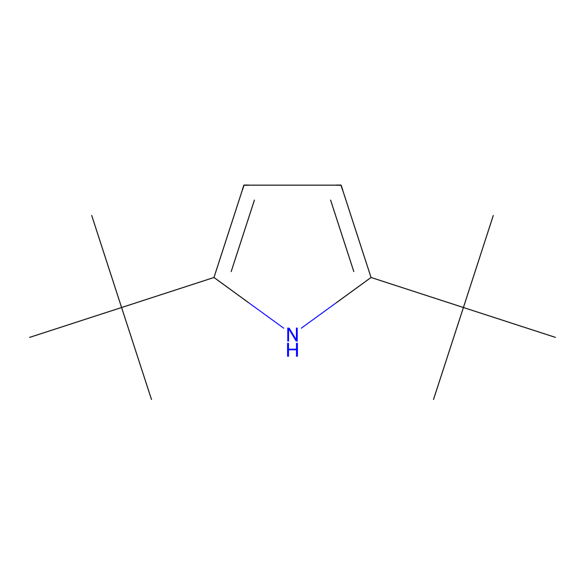 2,5-Di-tert-butyl-1H-pyrrole molecular structure, CAS 3760-56-3