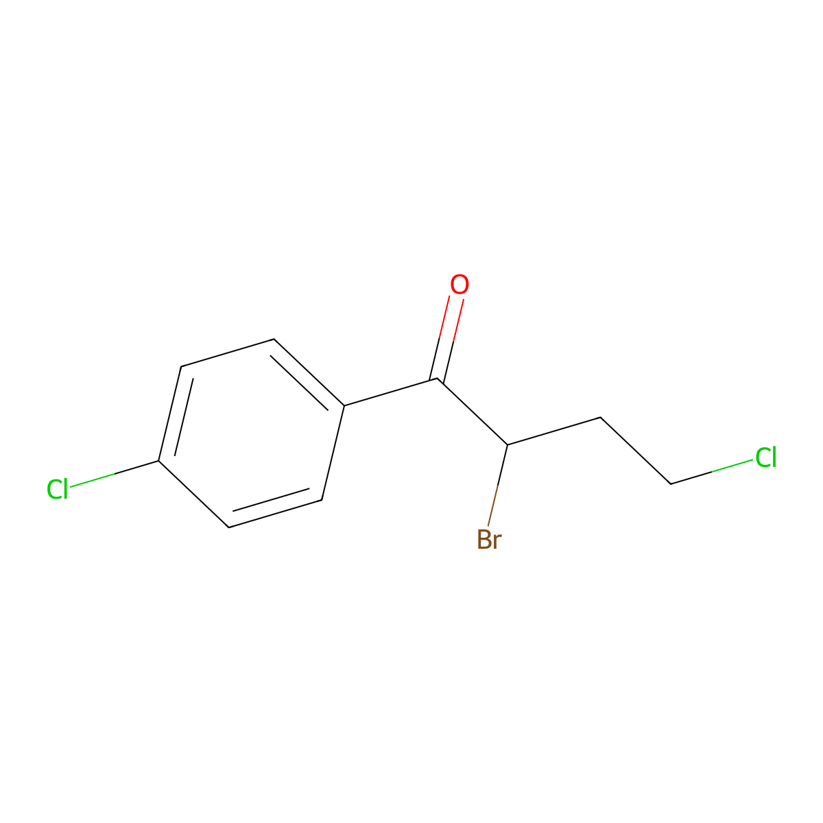 2-Bromo-4-chloro-1-(4-chlorophenyl)butan-1-one molecular structure, CAS 3760-66-5