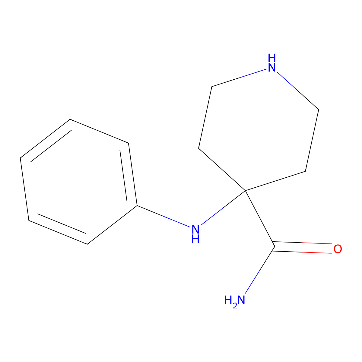 4-Anilinopiperidine-4-carboxamide molecular structure, CAS 37603-23-9