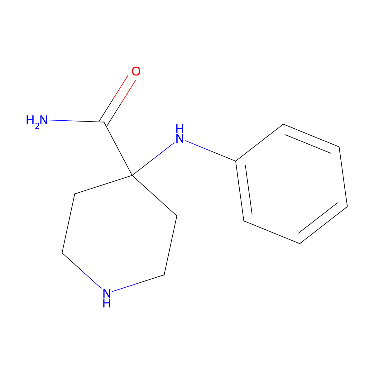 4-Anilinopiperidine-4-carboxamide molecular structure, CAS 37603-23-9