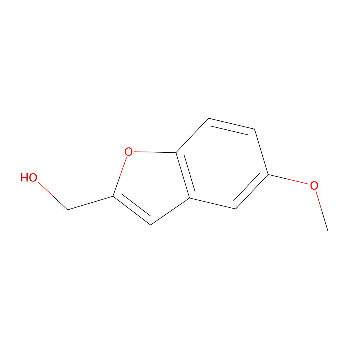 (5-Methoxy-1-benzofuran-2-yl)methanol molecular structure, CAS 37603-26-2