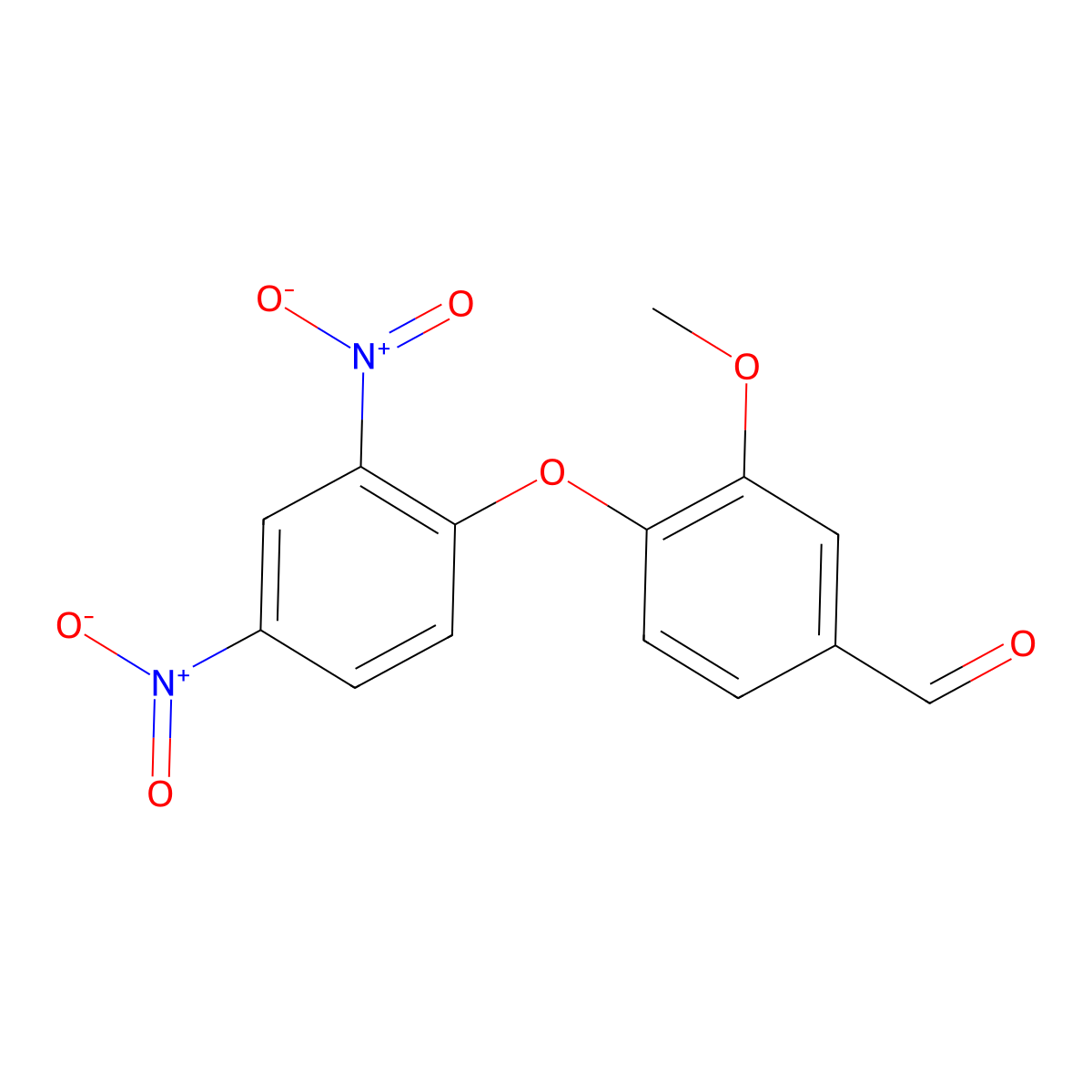 4-(2,4-Dinitrophenoxy)-3-methoxybenzaldehyde molecular structure, CAS 3761-30-6