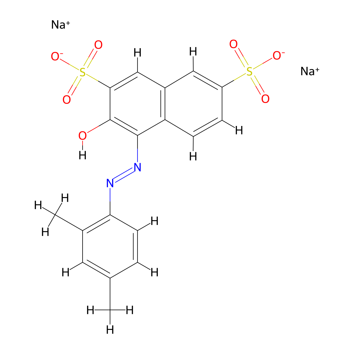Ponceau MX molecular structure, CAS 3761-53-3