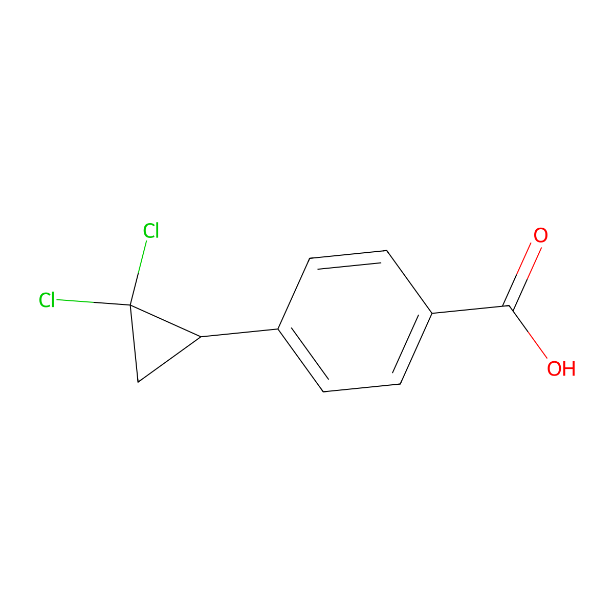 4-(2,2-Dichlorocyclopropyl)benzoic acid molecular structure, CAS 3761-93-1