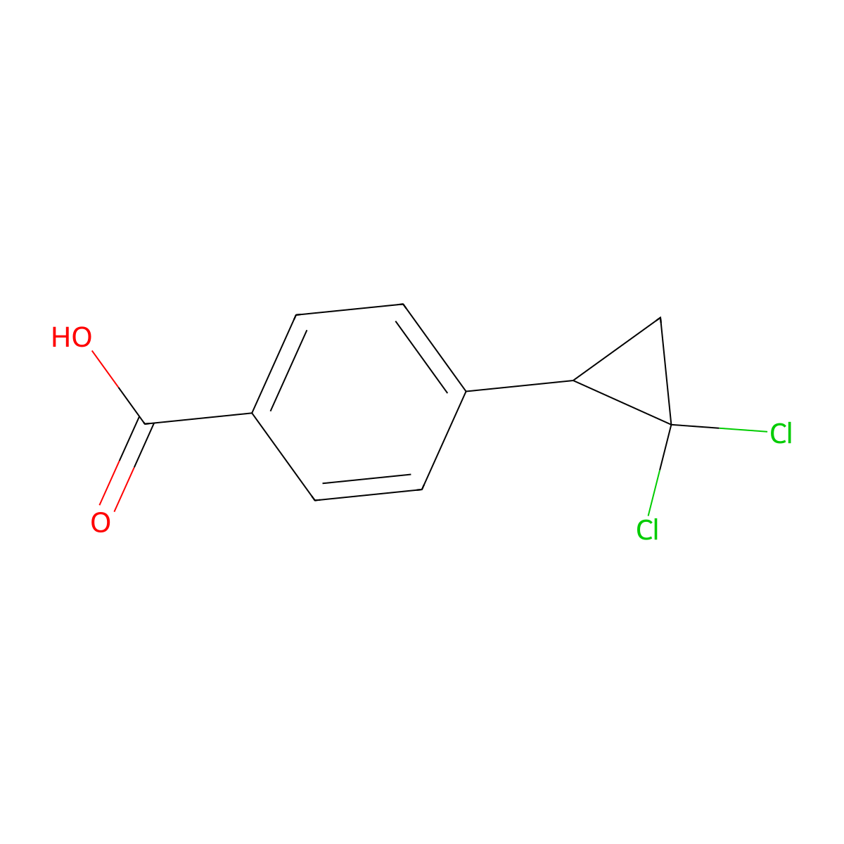 4-(2,2-Dichlorocyclopropyl)benzoic acid molecular structure, CAS 3761-93-1