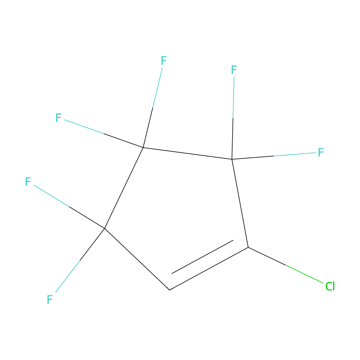 1-Chloro-3,3,4,4,5,5-hexafluorocyclopentene molecular structure, CAS 3761-95-3
