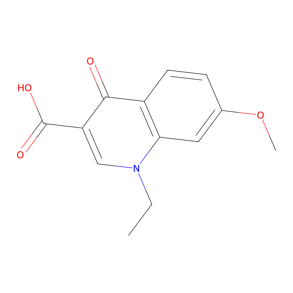 1-Ethyl-7-methoxy-4-oxo-1,4-dihydroquinoline-3-carboxylic acid molecular structure, CAS 37611-57-7