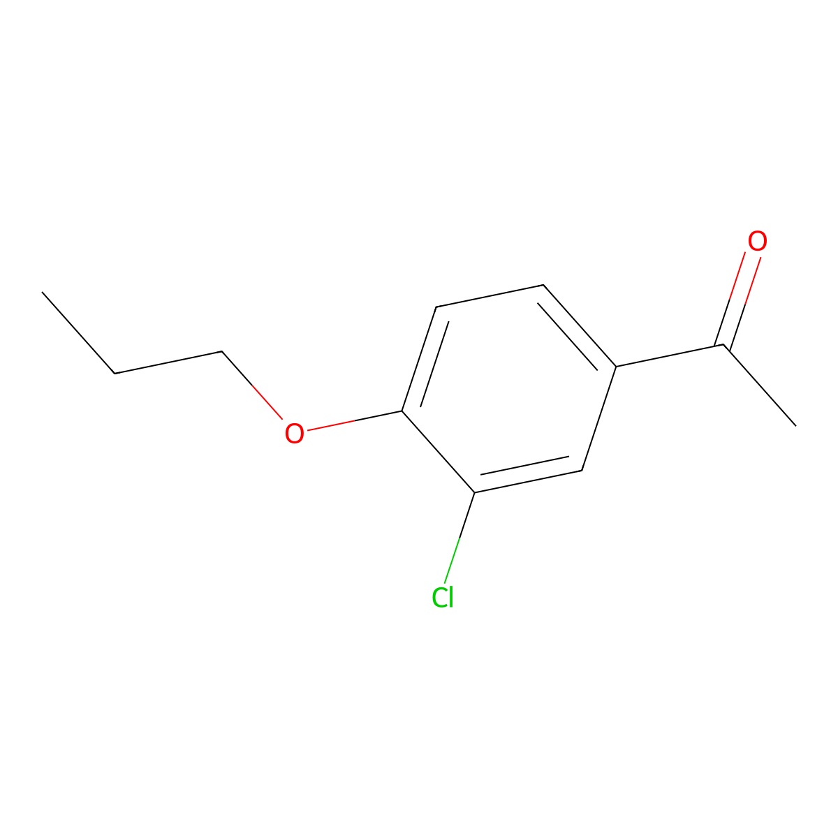 1-(3-Chloro-4-propoxyphenyl)ethanone molecular structure, CAS 37612-46-7