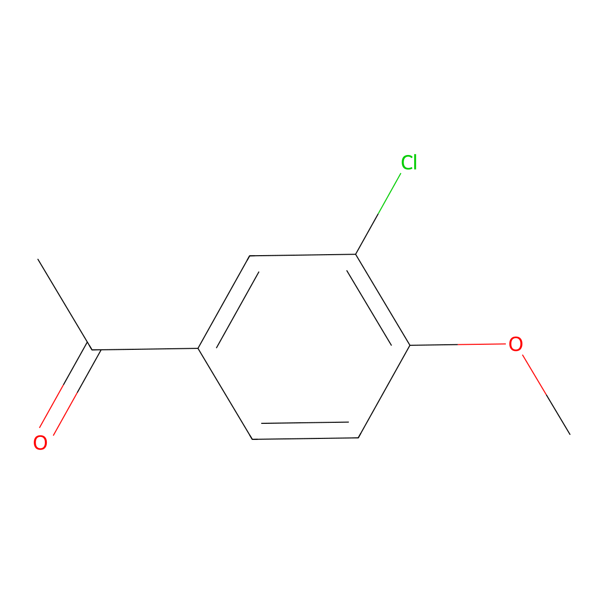 3'-Chloro-4'-methoxyacetophenone molecular structure, CAS 37612-52-5