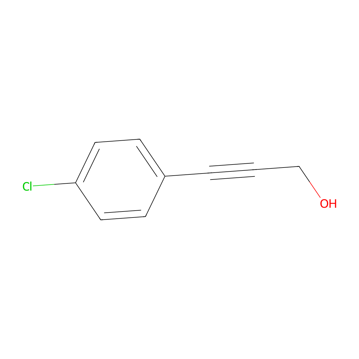 3-(4-Chlorophenyl)prop-2-yn-1-ol molecular structure, CAS 37614-57-6