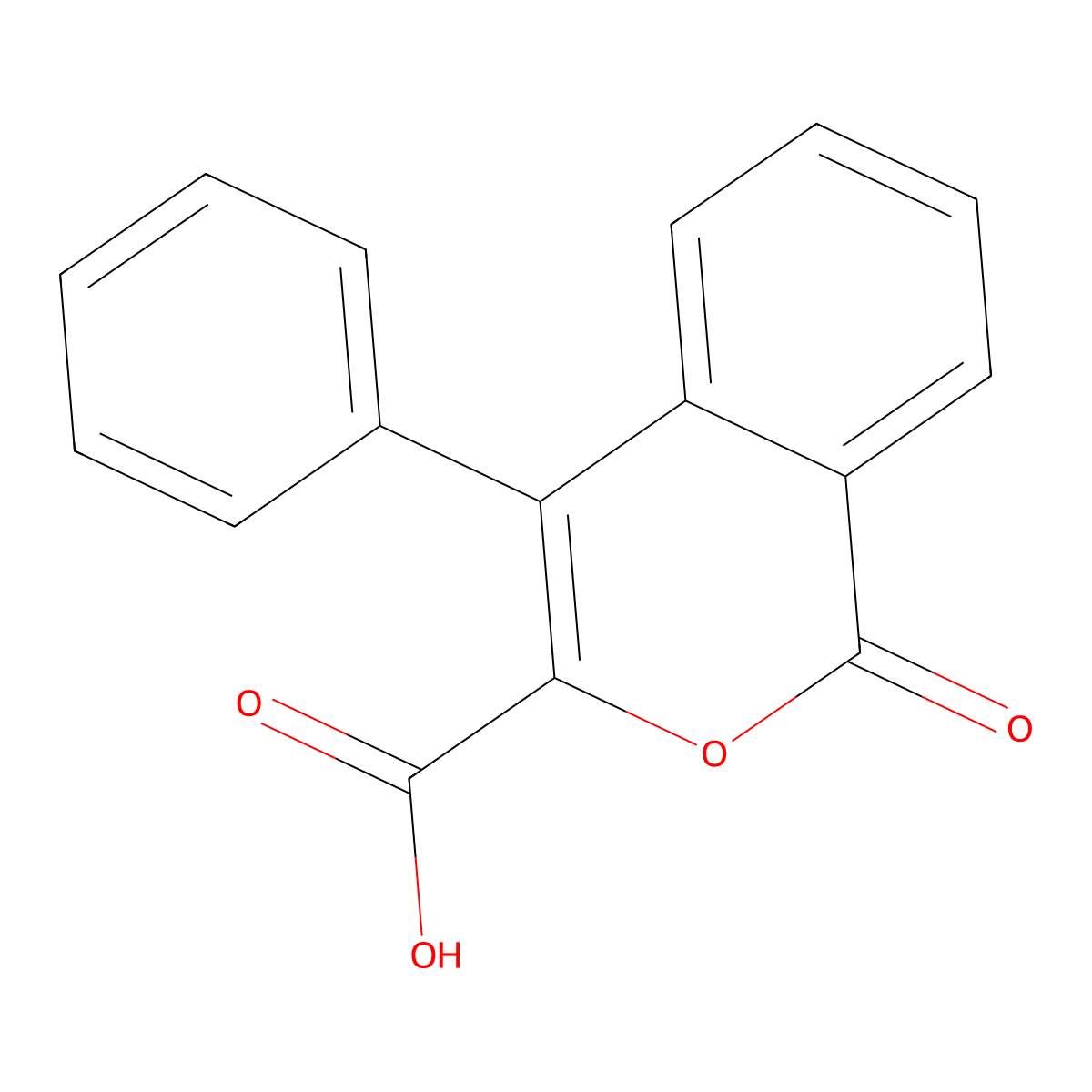 1-oxo-4-phenyl-1H-isochromene-3-carboxylic acid molecular structure, CAS 37617-98-4