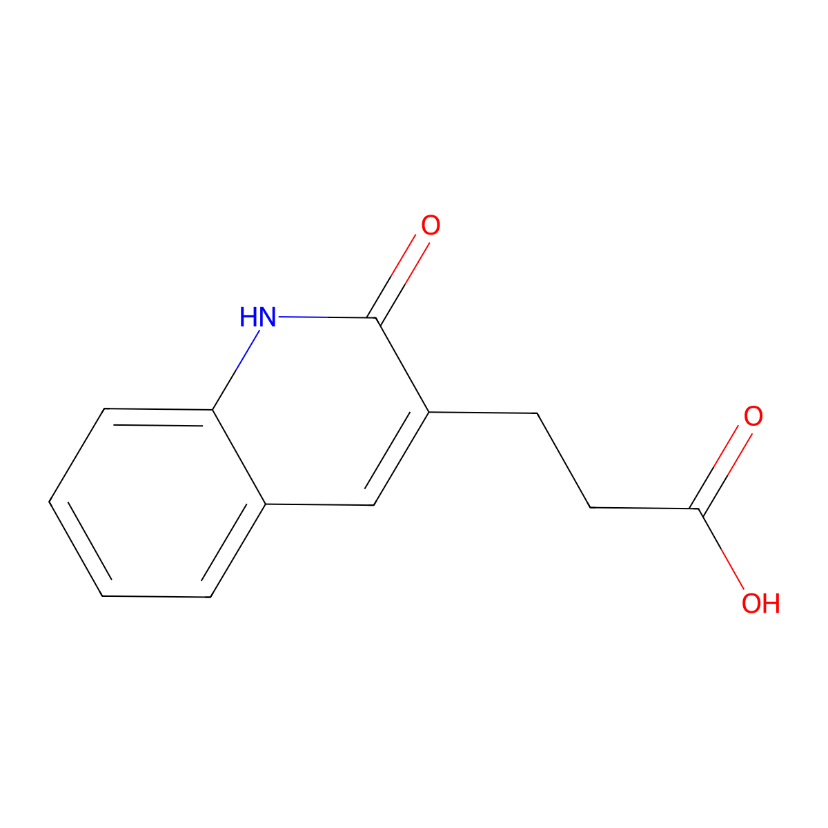 3-(2-Oxo-1,2-dihydroquinolin-3-yl)propanoic acid molecular structure, CAS 37618-03-4