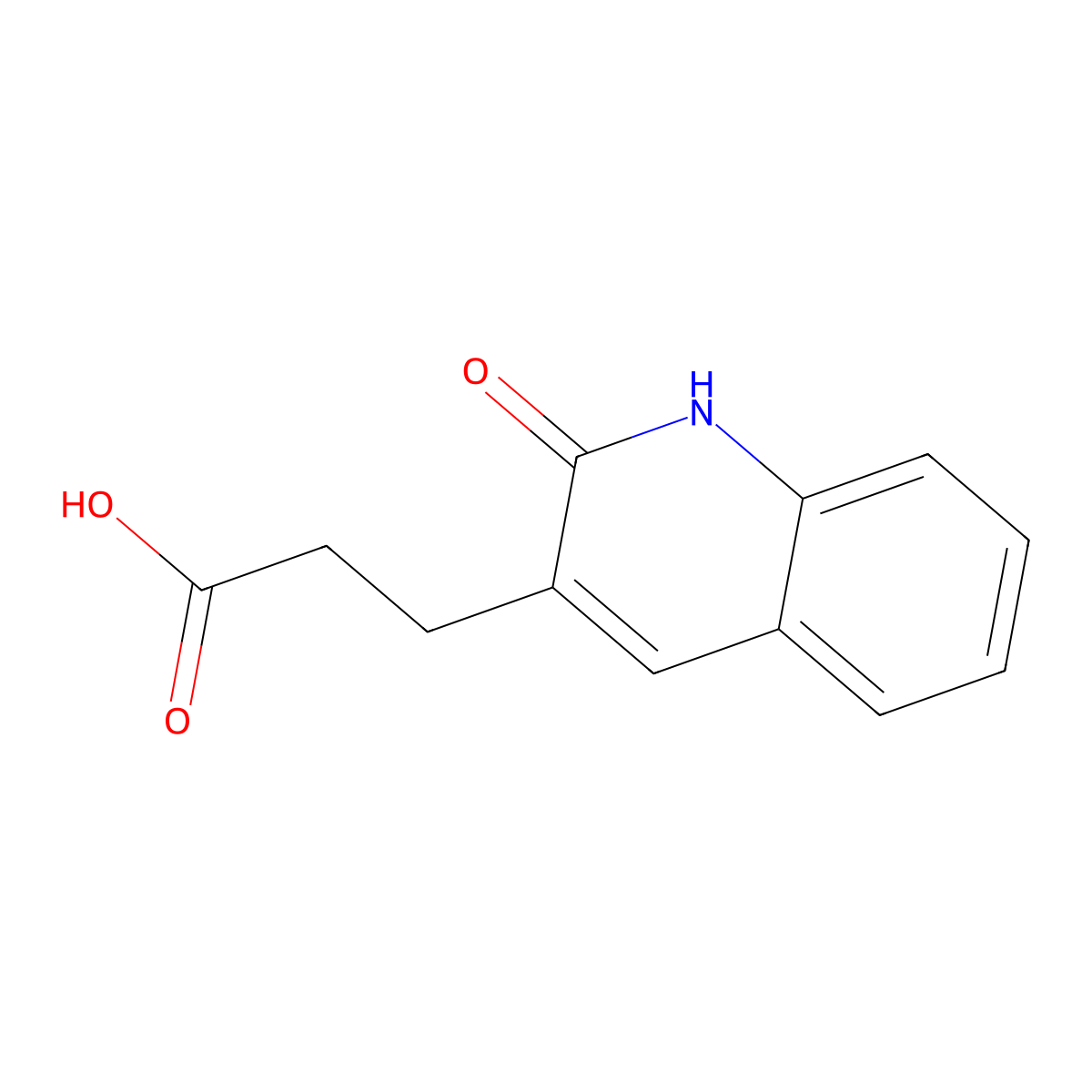 3-(2-Oxo-1,2-dihydroquinolin-3-yl)propanoic acid molecular structure, CAS 37618-03-4