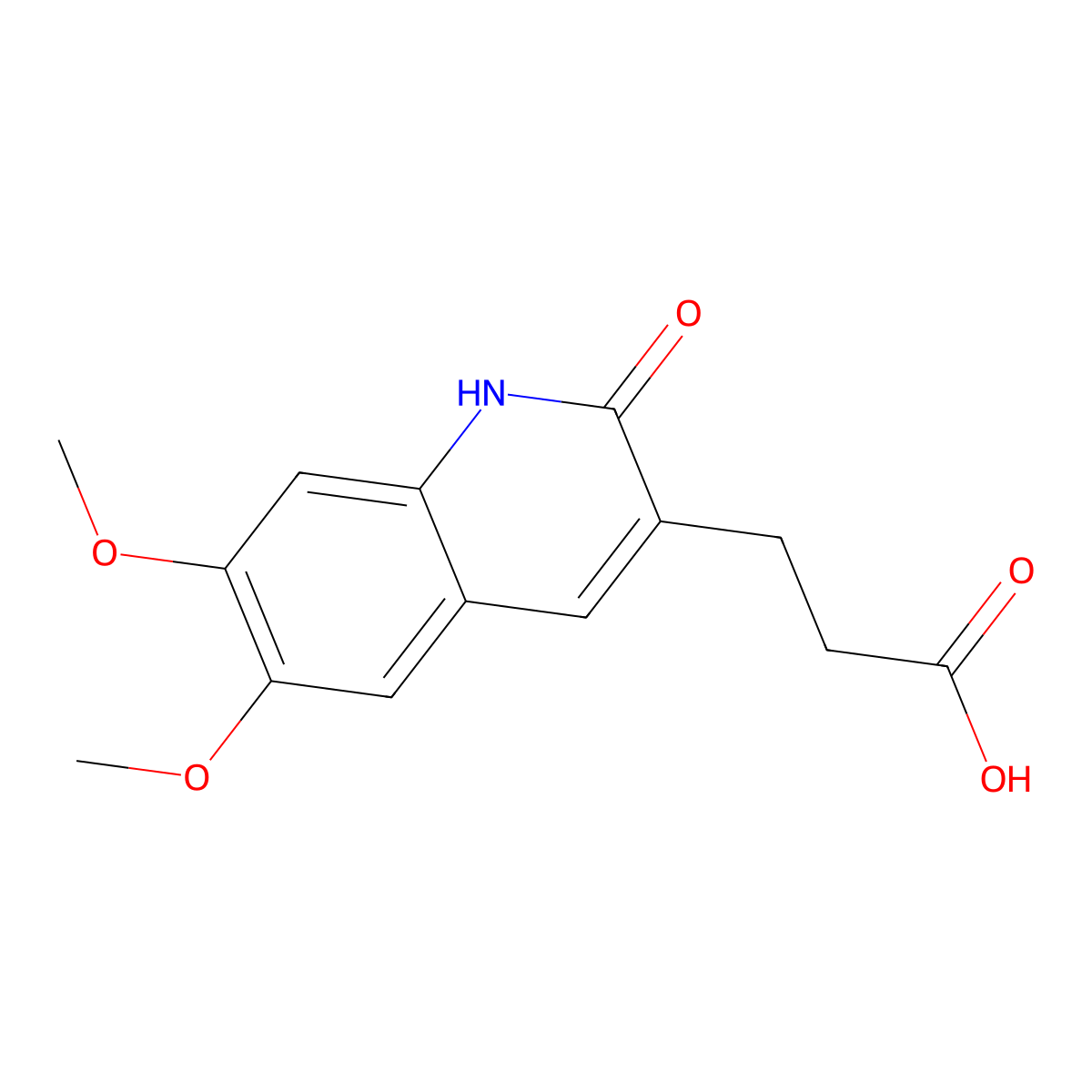 3-(6,7-Dimethoxy-2-oxo-1,2-dihydroquinolin-3-yl)propanoic acid molecular structure, CAS 37618-11-4