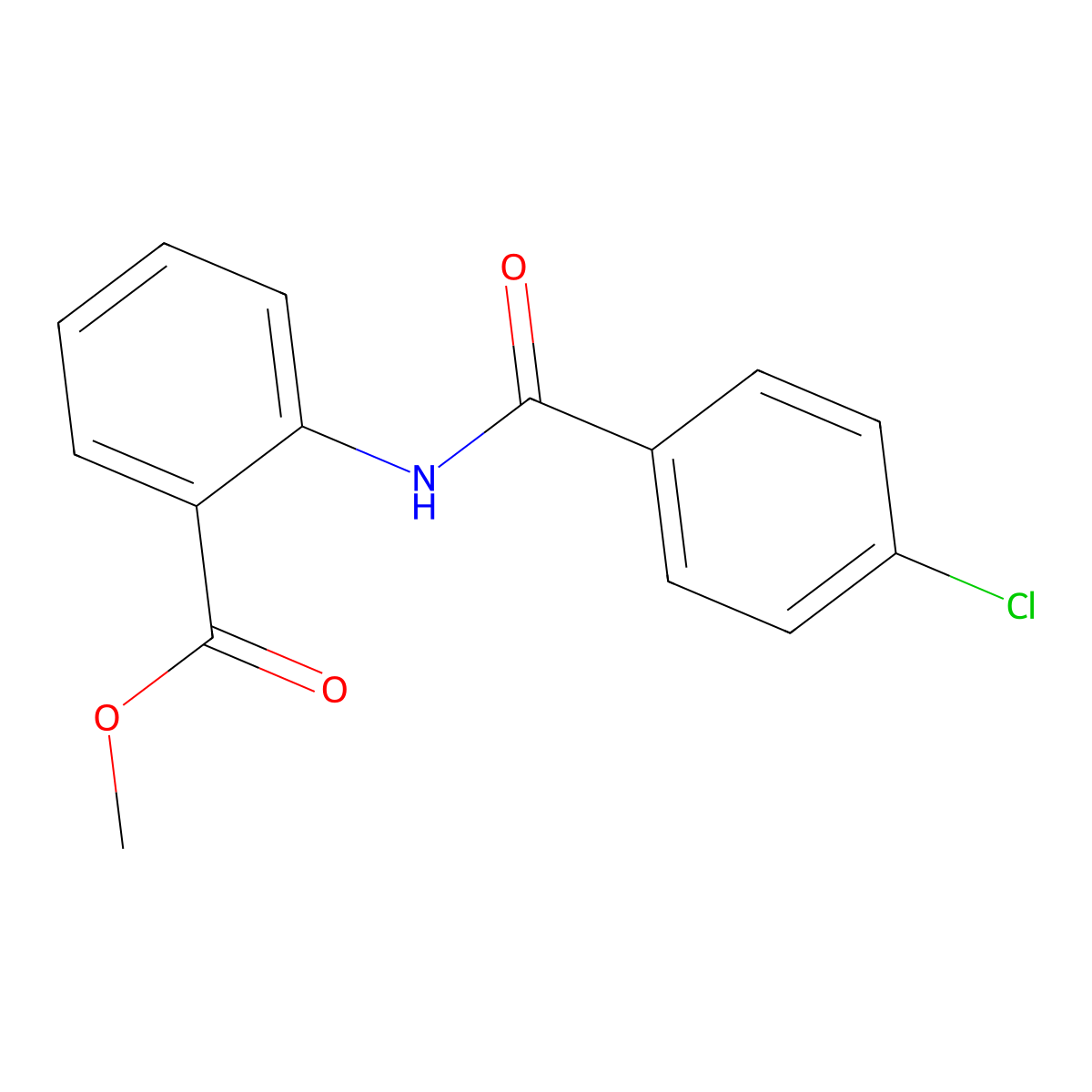 Methyl 2-(4-chlorobenzamido)benzoate molecular structure, CAS 37619-18-4